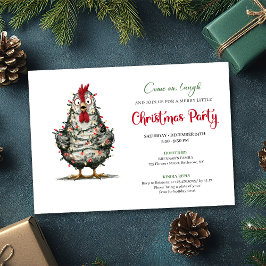 Funny Chicken Minimalist Holiday Party Printable Inbjudningar