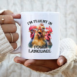 Funny Chicken Mugg<br><div class="desc">Om man uppskattar en smart pun och har en knack för kommunikation med fjäderfä, är mugg ett absolut måste för kopp av kaffe, te eller hett kakao. Det är perfektens konversation som startar på kontoret för alla som skryter med humor och vet hur de går runt i en koop. Du...</div>