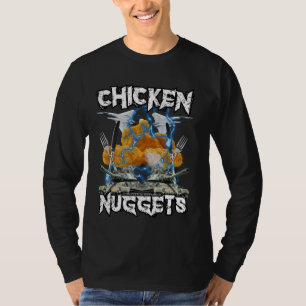 Funny Chicken Nugget Bootleg Hardcore Flames Meme T Shirt