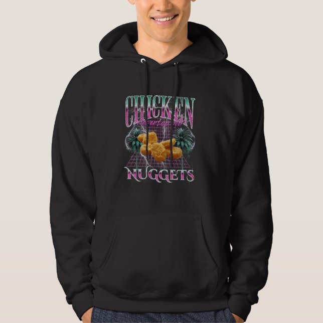 Funny Chicken Nugget Meme Bootleg Retro 90s Street Hoodie (Framsida)