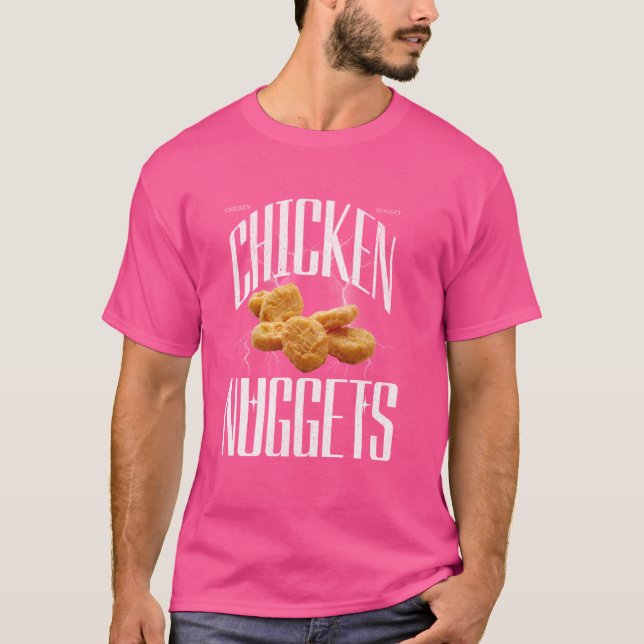 Funny Chicken Nugget Meme Bootleg Retro 90s Street T Shirt (Framsida)