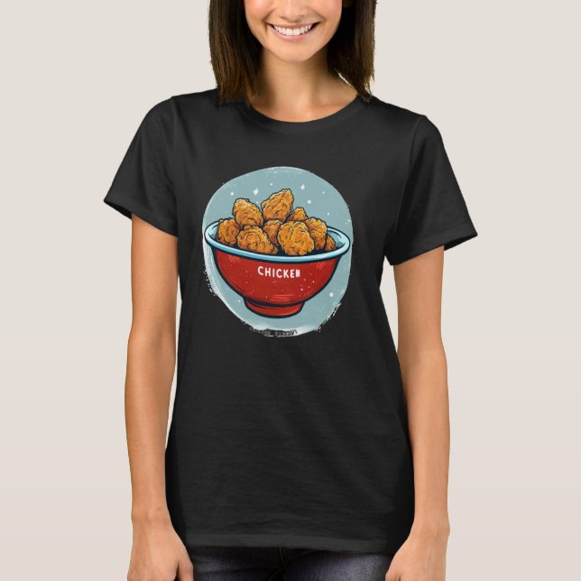 Funny Chicken Nuggets i Bowl Costume T Shirt (Framsida)