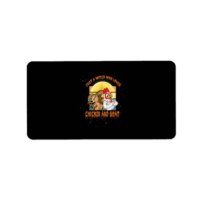 Funny Chicken och Goat Halloween Costume Adressetikett (Framsidan)