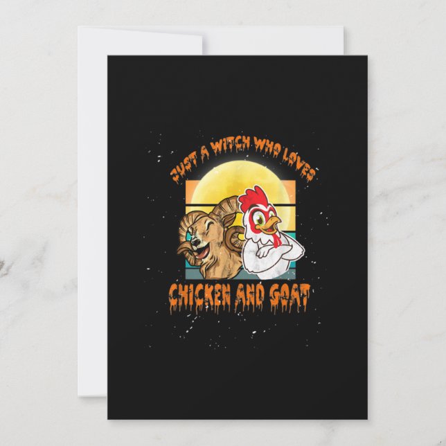 Funny Chicken och Goat Halloween Costume Gift Spara Datumet (Framsida)