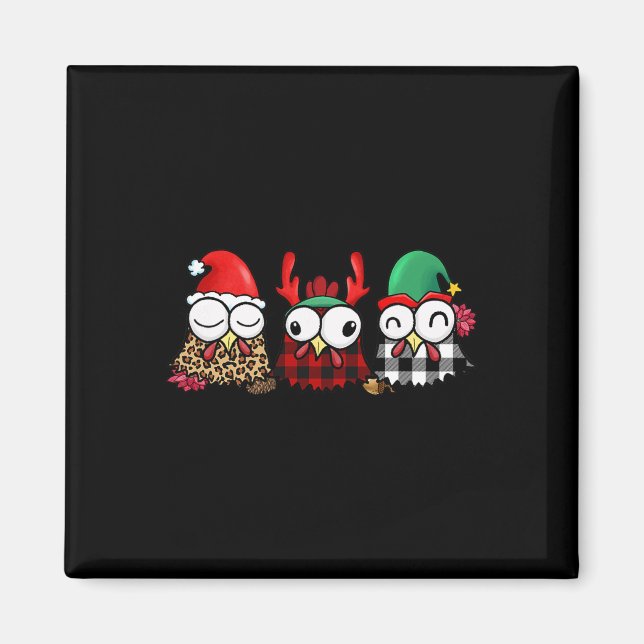 Funny Chicken-odlare för familjejul Magnet (Framsidan)