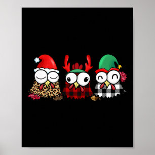 Funny Chicken-odlare för familjejul Poster