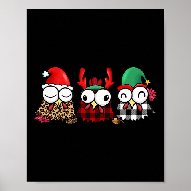 Funny Chicken-odlare för familjejul Poster (Framsidan)