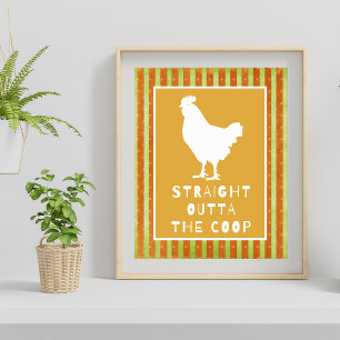Funny Chicken Ord Art Poster
