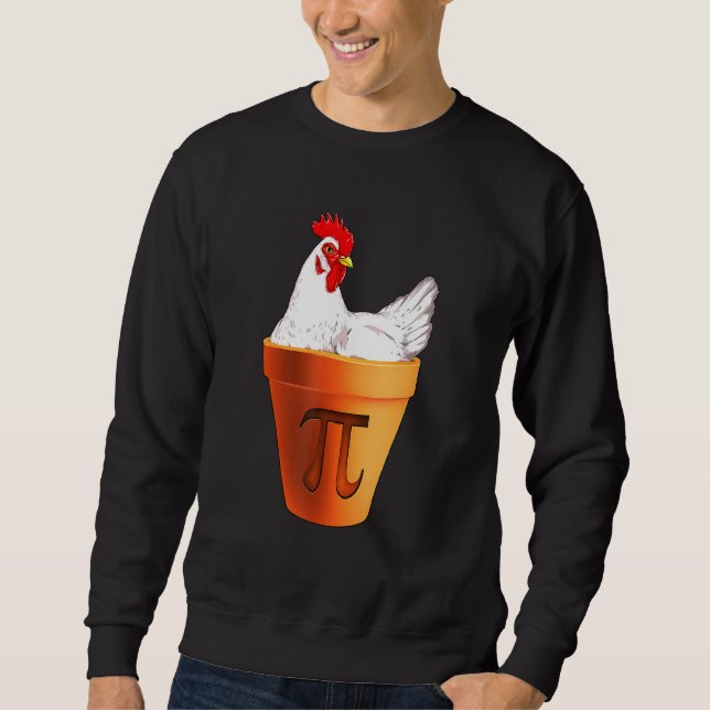 Funny Chicken Pot Pi Day Paj Math Älskare Geek 3 1 Lång Ärmad Tröja (Framsida)