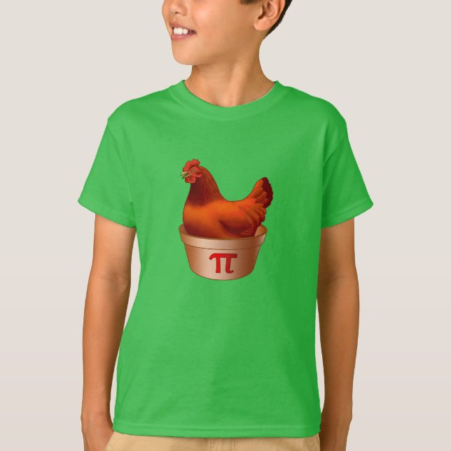 Funny Chicken Pot Pi (Paj) Red Hen T Shirt (Framsida)
