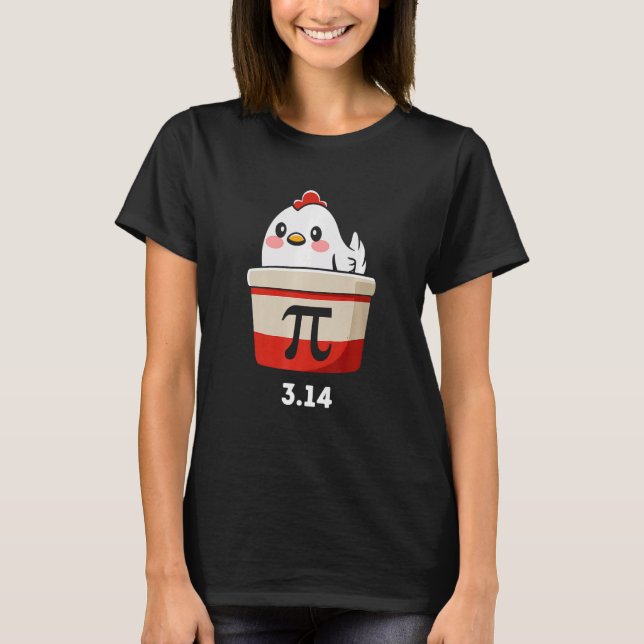Funny Chicken Pot Pi Shirt Day Pie Math Lover Geek T (Framsida)