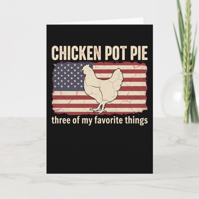 Funny Chicken Pot Pie Farm Chicken Lover Rustic Kort (Framsida)