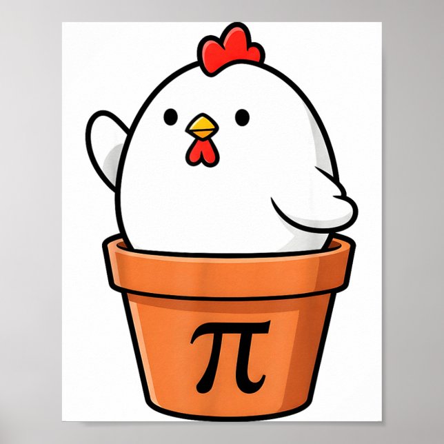 Funny Chicken Pot Pie Happy Pi Day 3.14 Math Teach Poster (Framsidan)