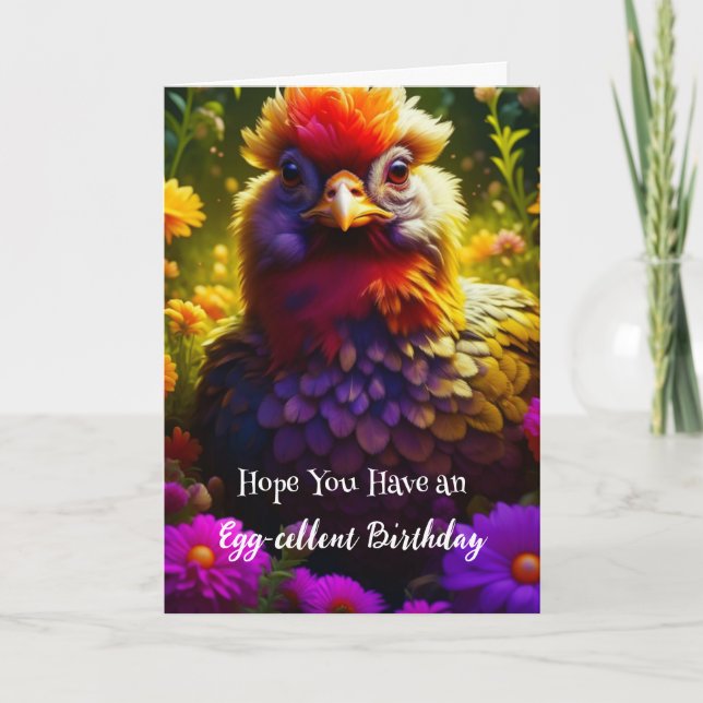 Funny Chicken Pun Birthday Kort (Framsida)