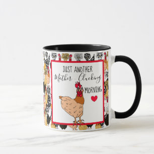 Funny Chicken Pun Kycklingoffertmorgon Humor Mugg