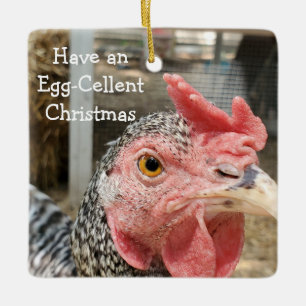 Funny Chicken Puns jul Julgransprydnad Keramik
