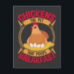 Funny Chicken Quote Breakfast Poop Hen Farming Vykort<br><div class="desc">Superskoj Chicken Älskare Gift for Farmer. Lustigt Chicken Quote Breakfast Poop Hen Farming.</div>