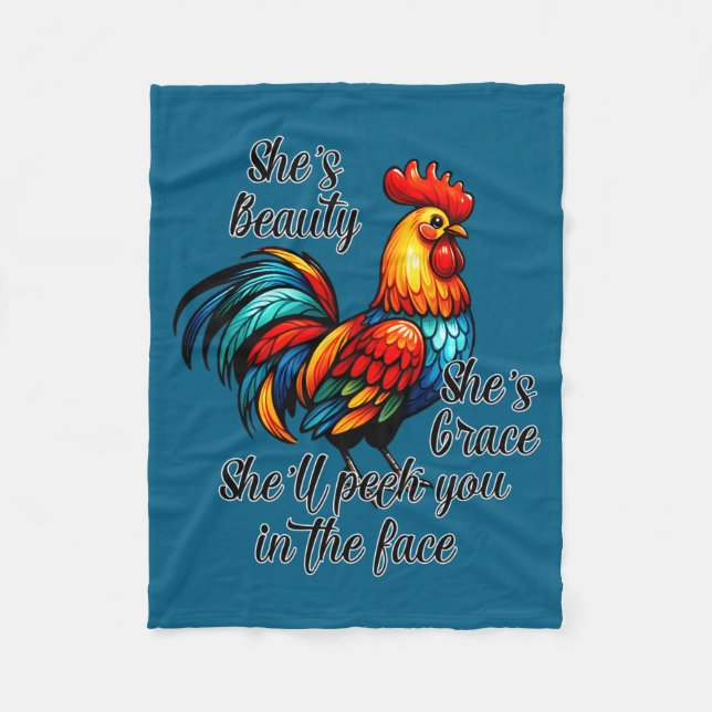 Funny Chicken Quote  Fleecefilt (Framsidan)