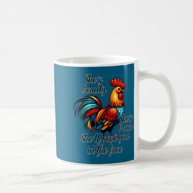Funny Chicken Quote  Kaffemugg (Höger)