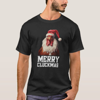 Funny Chicken Santa Farm Bird Julafton Humor Tupp T Shirt