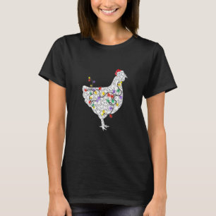 Funny Chicken Santa Hat-Manar Kvinnor i julklapp T Shirt