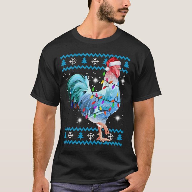 Funny Chicken Ugly jul Sweater T Shirt (Framsida)