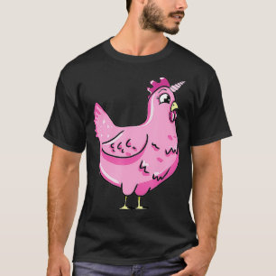 Funny Chicken Unicorn Illustration Farmer Poultry T Shirt