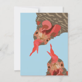 Funny Chicken uppe och ned Vykort