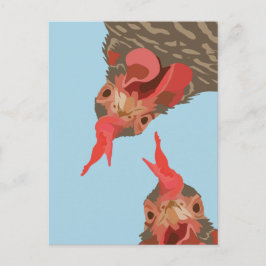 Funny Chicken uppe och ned Vykort