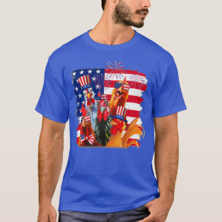 Funny Chicken US Flagga America (2) T Shirt
