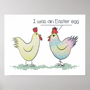 Funny Chicken var ett Påskägg Poster