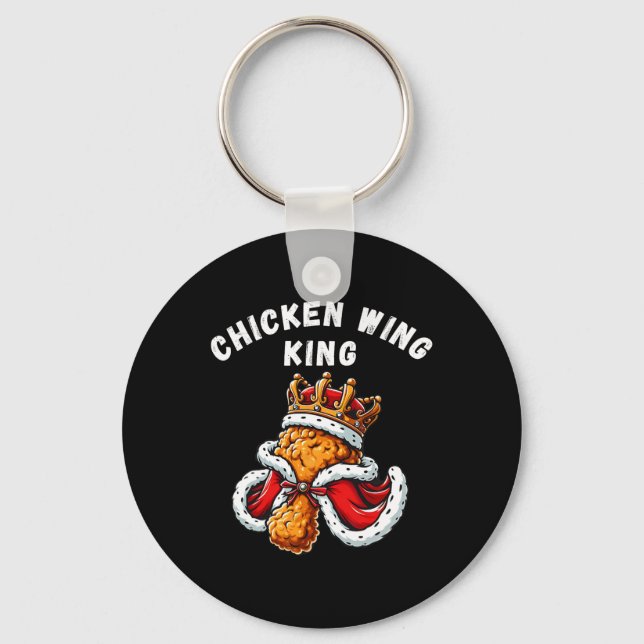Funny Chicken Vinge Kung Bbq Chicken Vinge Graphic Nyckelring (Framsida)