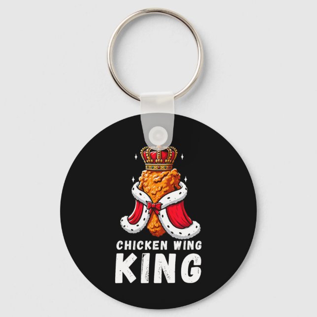 Funny Chicken Vinge Kung Bbq Chicken Vinge Graphic Nyckelring (Framsida)