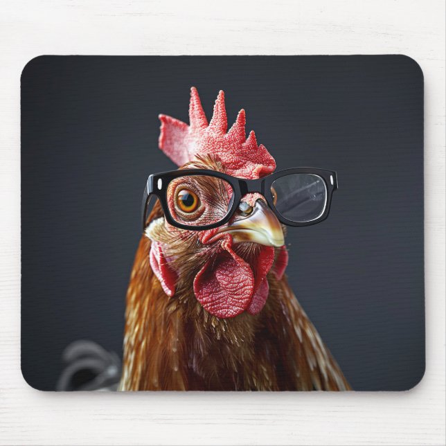 Funny Chicken Wearing Glass Musmatta (Framsidan)