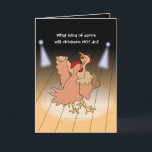 Funny Chickens Ballroom Dancing Tecknad for Dancer Kort<br><div class="desc">Det här humoristiska hälsningskortet är perfekt för kyckling älskare eller dansare. Två tecknader har kycklingar som dansar i ett balrum med strålkastare. Det står: "Vilken typ av dans ska kycklingar INTE göra?" -Inuti finns det roliga svaret.. —Du kan ändra texten om du vill. Det står: "Ha en EGG-källare födelsedag." Men...</div>