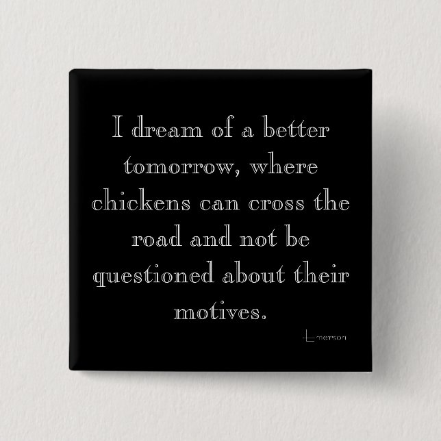 Funny Chickens Crossing Magnet Knapp (Framsida)