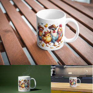 Funny Chickens för hennes kyckling älskare Kaffemugg