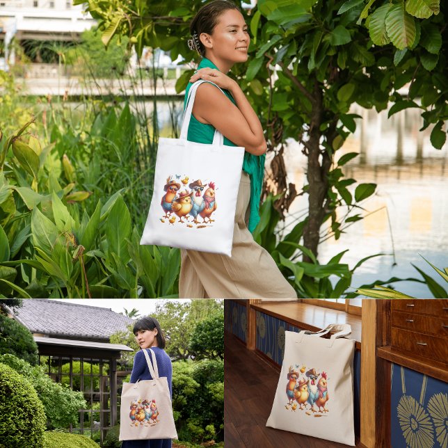 Funny Chickens för hennes kyckling älskare Tygkasse (Skapare uppladdad)