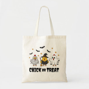 Funny Chickens Halloween Tote Bag Tygkasse