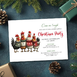 Funny Chickens Holiday Party Editable Invitation Inbjudningar
