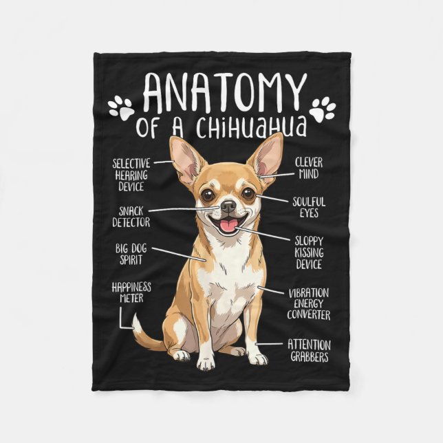 Funny Chihuahua Anatomy Of A Chihuahua Dog Owner P Fleecefilt (Framsidan)