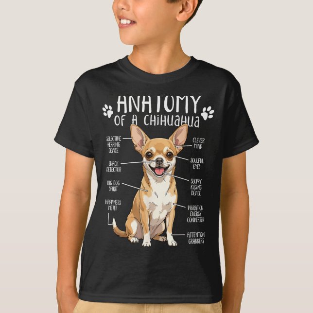 Funny Chihuahua Anatomy Of A Chihuahua Dog Owner P T Shirt (Framsida)