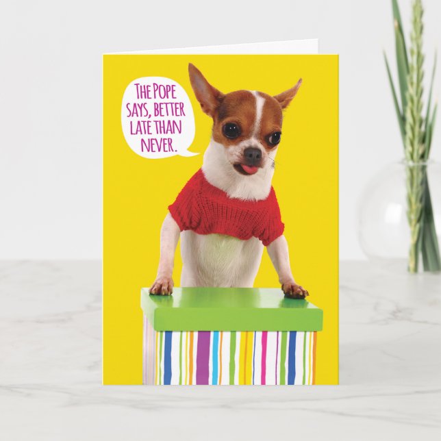 Funny Chihuahua Belet Birthday Card Kort (Framsida)