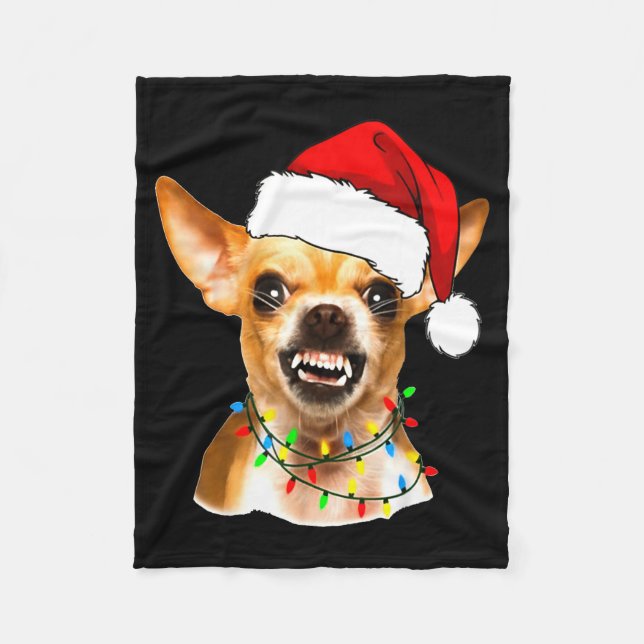 Funny Chihuahua Christmas Shirt For Dog Lovers Wom Fleecefilt (Framsidan)