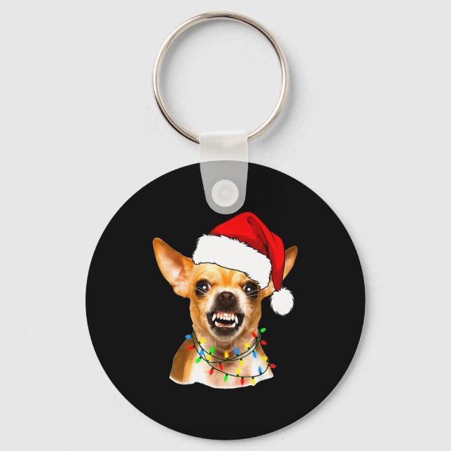 Funny Chihuahua Christmas Shirt For Dog Lovers Wom Nyckelring (Framsida)