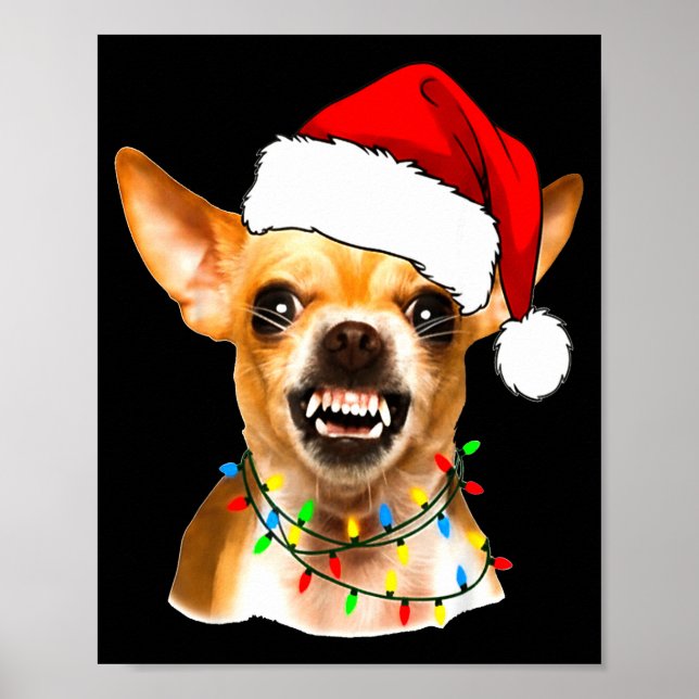 Funny Chihuahua Christmas Shirt For Dog Lovers Wom Poster (Framsidan)
