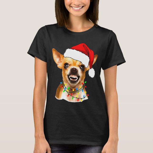 Funny Chihuahua Christmas Shirt For Dog Lovers Wom T Shirt (Framsida)