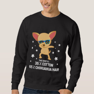 Funny Chihuahua Dabbing Hund Hair-bomull Lång Ärmad Tröja