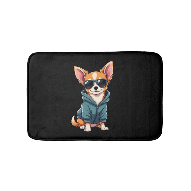 Funny Chihuahua Dog Easily Distracted By Large Dog Badrumsmatta (Framsidan)