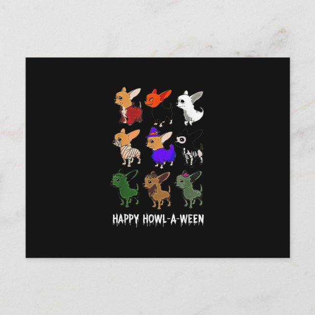 Funny Chihuahua Hund Halloween Happy halloween Meddelande Vykort (Framsida)